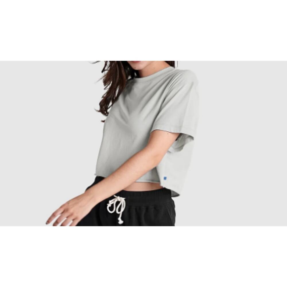 Jason Scott Storm Grey Lightweight Cropped Tee Women size S‎ New no tags